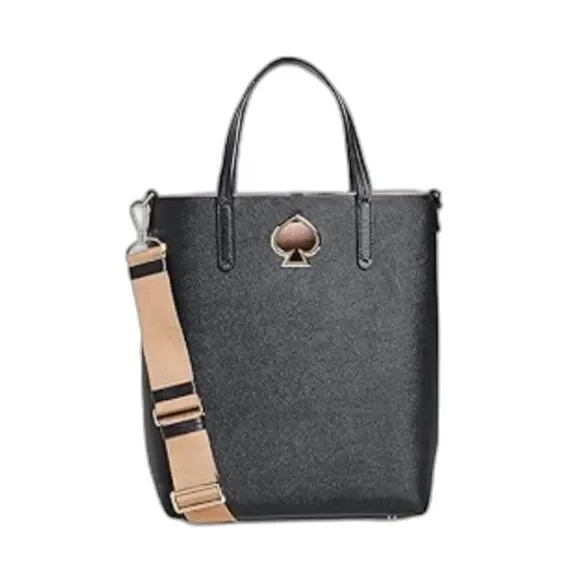 Kate Spade Black Purse Suzy North South Tote Medium Leather Crossbody - Picture 1 of 9